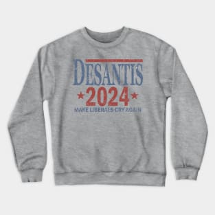 Distressed Ron DeSantis For President In 2024 Crewneck Sweatshirt
